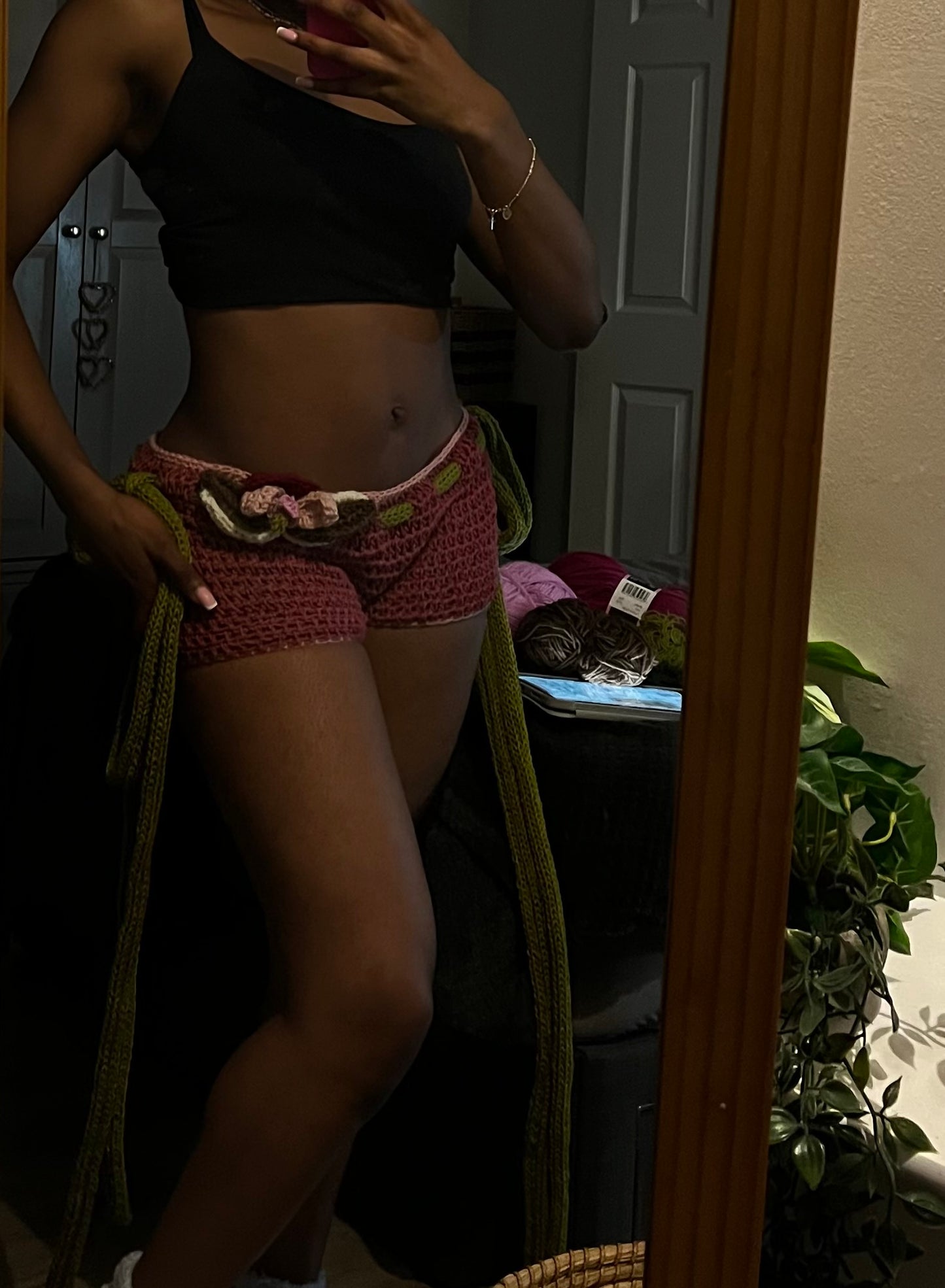 Fuchsia pink orchid micro shorts