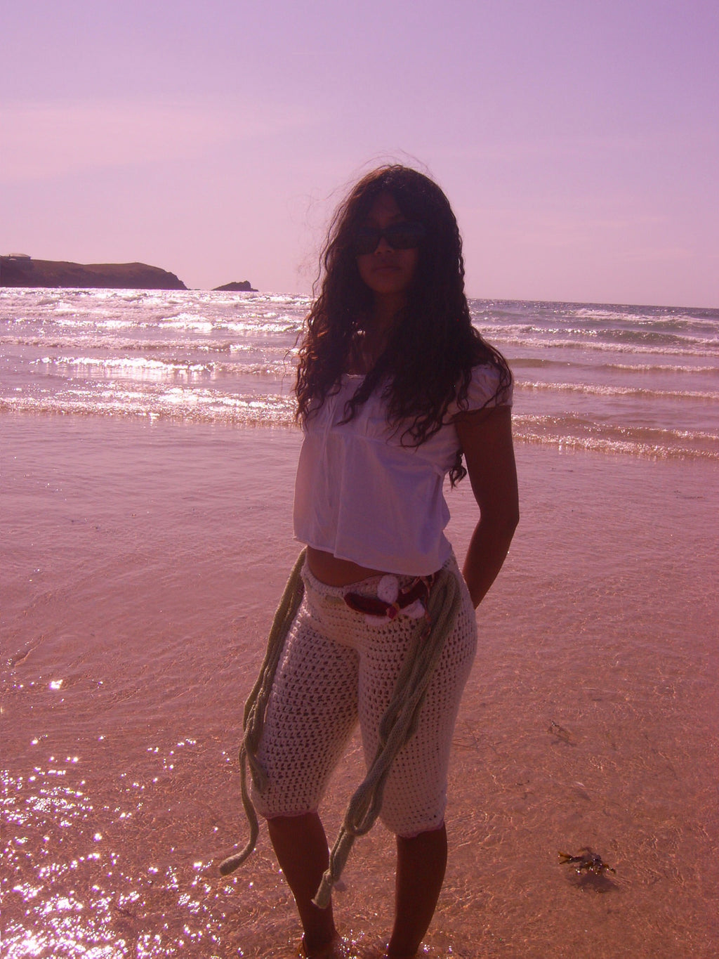 Pearl crochet capris