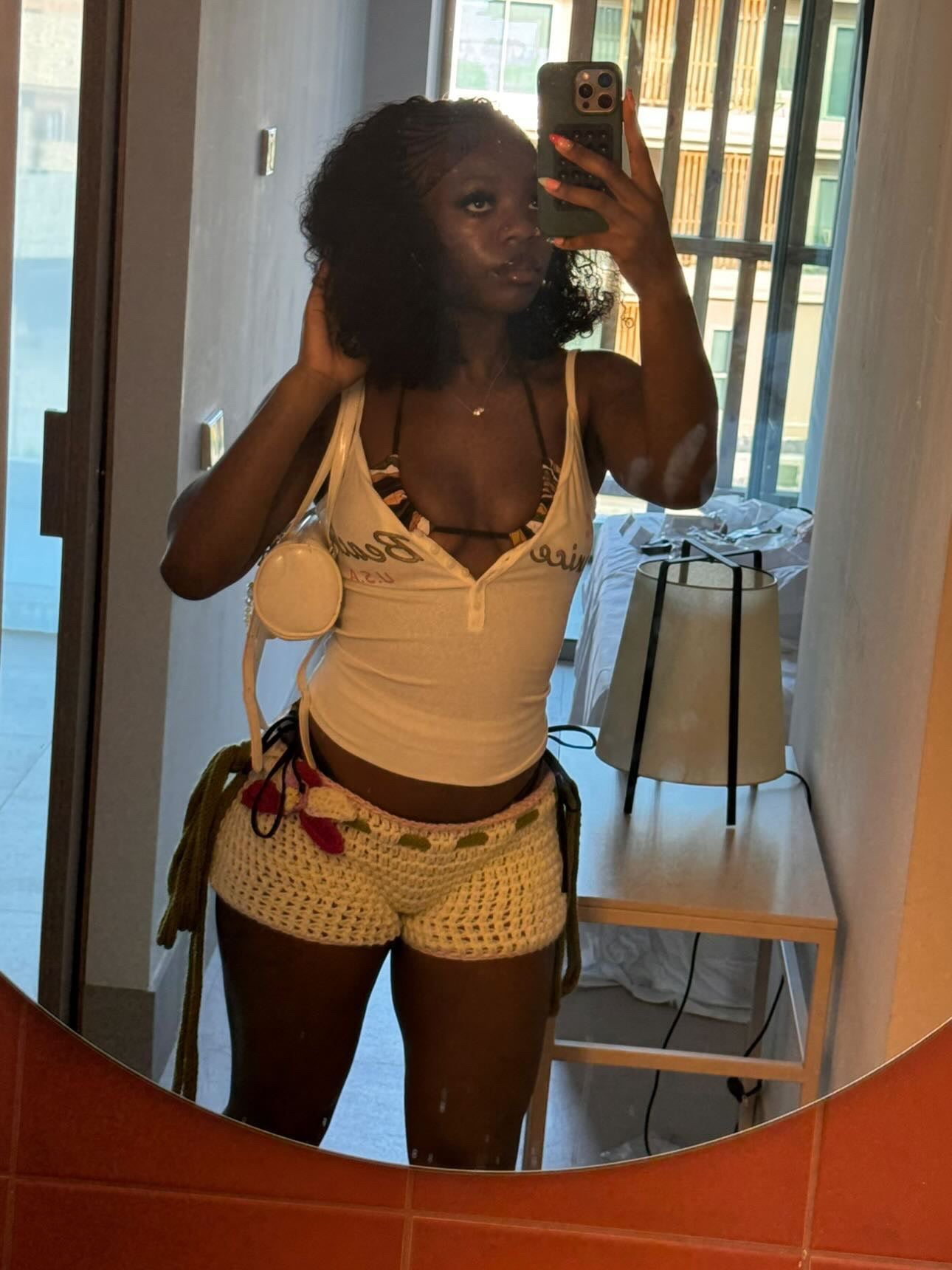Coconut crochet shorts